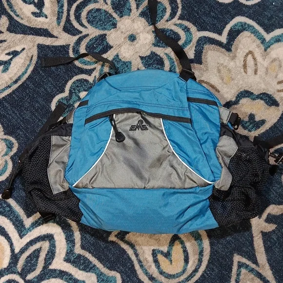 Vintage EMS blue hiking day pack waistpack belt bag